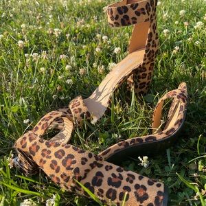 Cheetah chunky heels